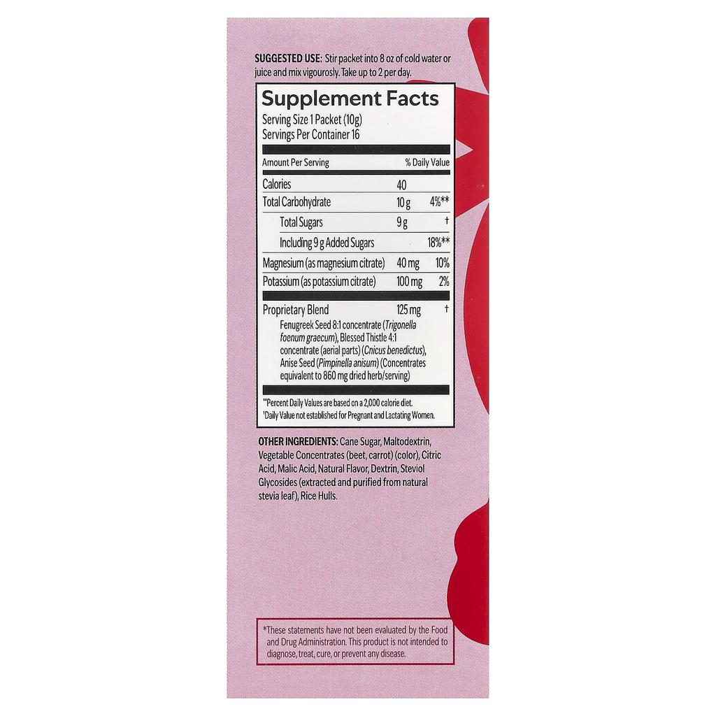 Milkflow®, Drink Mix, Delicious Berries, 16 Single Serving Packets, 10G (0.35Oz) Each