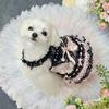 Luxury Spring Autumn Handmade Dog Cat Dress Pink Black Dot Lace Skirt European Palace Gown Pet Photography Apparel Unique Design