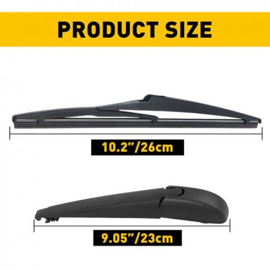 Wiper Rear Blade and Arm for Jeep Compass 2017- Back Window Windshield Wiper