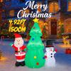 4.92FT Inflatable Christmas Set Santa Tree Snowman Toy Yard Party Decoration Festive Gift LED Lit Xmas Supplies Home Ornament