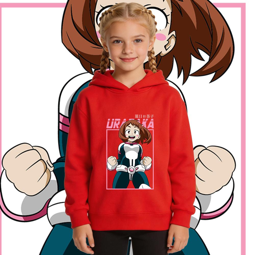 New My Hero Academia Ochako Uraraka Anime Print Boys Girls Kids Hoodie Fall Winter Warm Sweatshirt Pullover 3-12Y