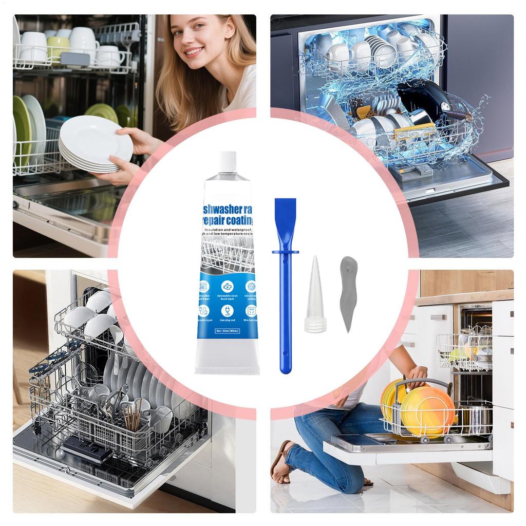 Dishwasher Rack Repair 50ml Anti-Rust Glue Rust Proofing Coating with Tip and Scraper for Home Kitchen Appliance Apartment