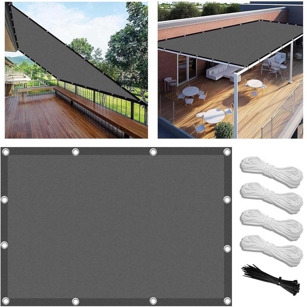 Навес на заказ с люверсами. Холст 3 х 3 м с люверсами разных цветов, теневая сетка, включая монтажные веревки, водонепроницаемая для сада.