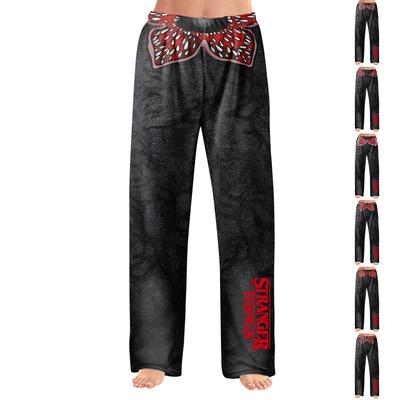 Женские пижамные штаны, одежда для сна, повседневные брюки с эластичной резинкой на талии, удобные прямые свободные брюки для йоги