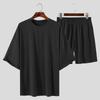 2PCS Summer Sets Oversized Men Short Sleeve Tops Shorts Casual Baggy Homewear Sleepwear