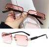 Korean Fashion Aviator Sunglasses For Men And Women Metal Small Square Frame Gradient Lens Shades Glasses Outdoor UV Resistance