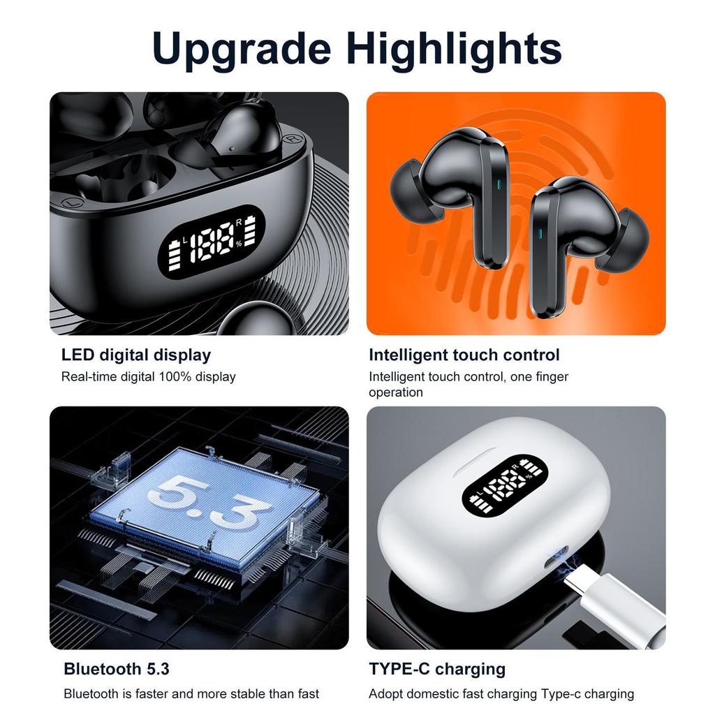 Новые беспроводные шумоподавляющие водонепроницаемые наушники Bluetooth TWS