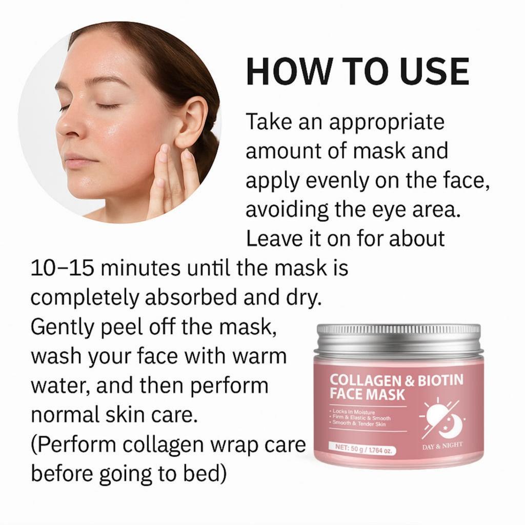 Коллаген и Биотин Маска для лица Пилинг-маска для лица