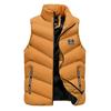 Men's Slim Fit Stand-Up Collar Thick Solid Color Down Cotton Jacket for Fall/Winter - Large Size Casual Vest
