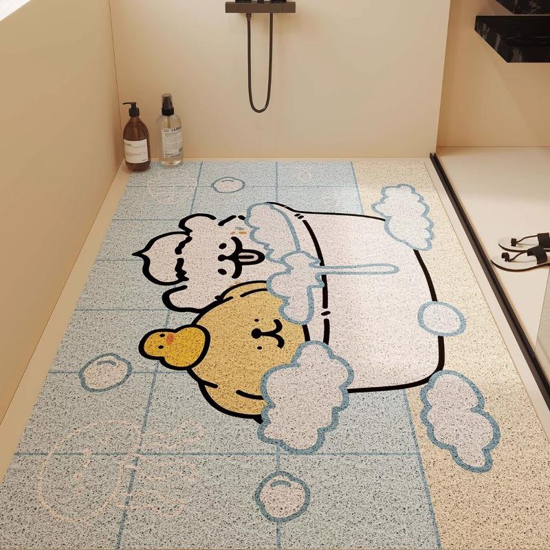 Коврик для душа и ванной комнаты Полное покрытие Полый Силиконовый Кольцевой Нескользящий Противоскользящий Коврик Дренаж Водонепроницаемый Легко чистить Для дома