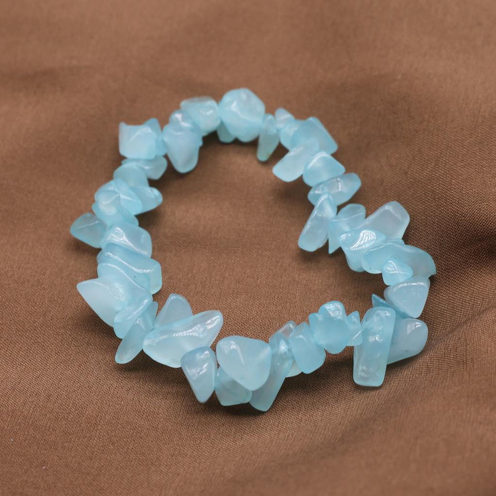 Новый стиль, женский браслет из натурального камня, аквамарин/зеленые агаты, гравийный браслет для женщин, цепочка для подарков на день рождения, 18 см