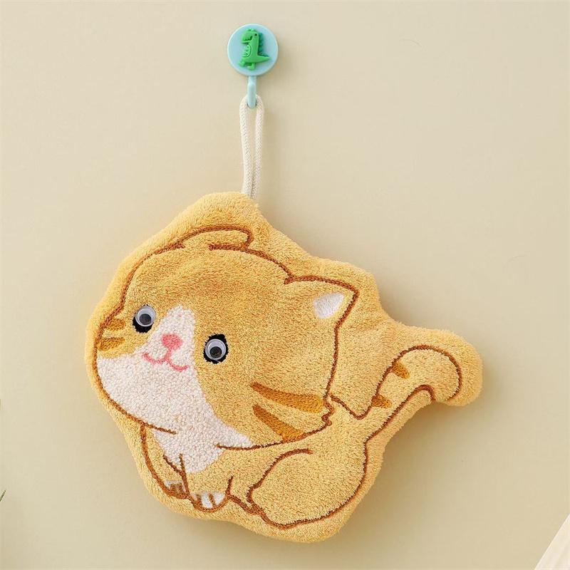 Бегущий котенок полотенце для рук можно повесить детский носовой платок утолщенный коралловый флис кухня ванная комната подвесной