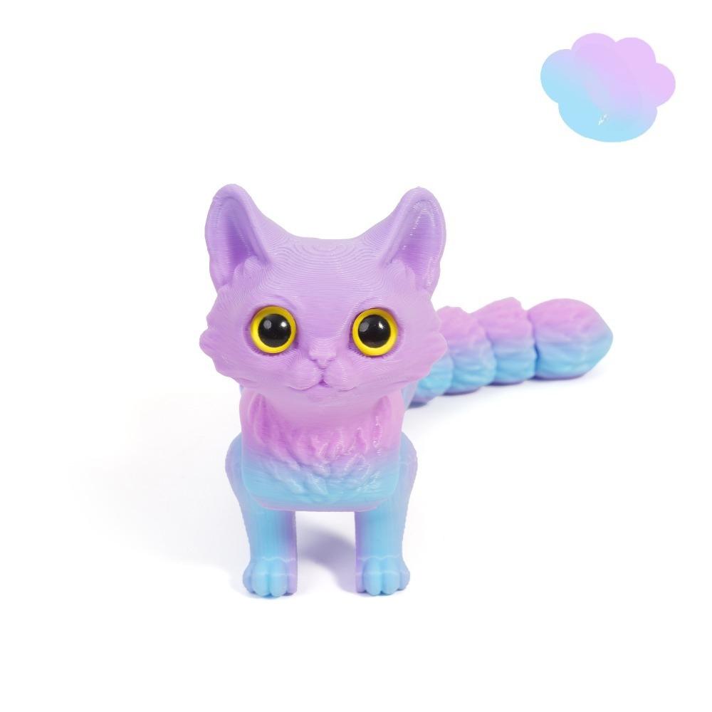 3D-печать Милый Хвост Кошки Сочлененный Подвижный Детский Подарок Игрушка Модель Украшение для Машины