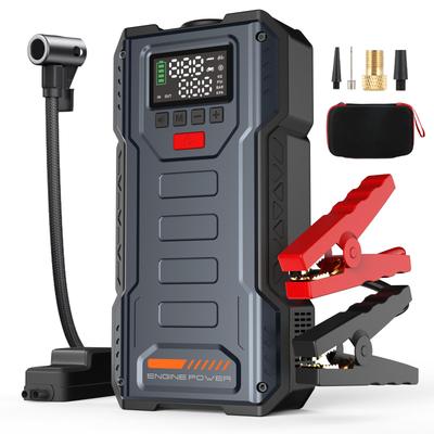 Автомобильный пуско-зарядное устройство Booster Jumper BOX Power Bank Зарядное устройство для аккумулятора Комплект с воздушным компрессором 150PSI Eigotrav W170 12V 7000A 12000mAh