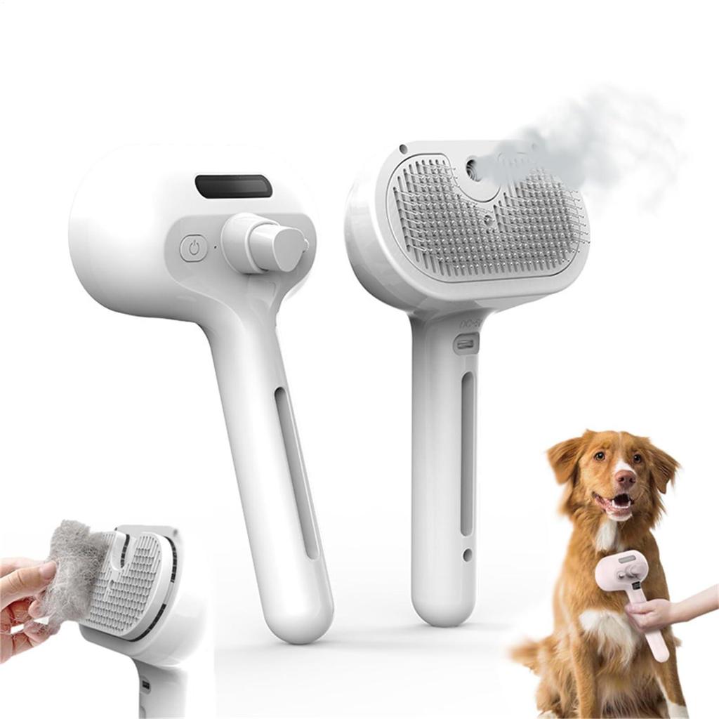 Upgraded Electric Pet Spray Grooming Comb Portable Pet Hair Removal Comb Steamy Floating Hair Removal Cleaning Steam Brush