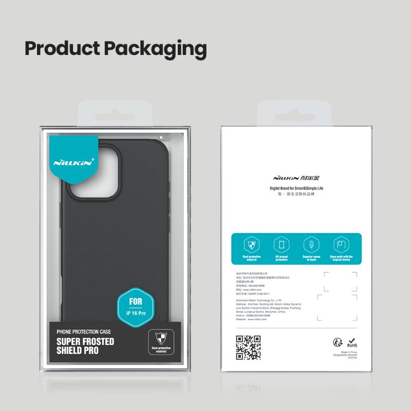 NILLKIN Для iPhone 16 Pro Max Plus чехол Super Frosted Shield Pro ультратонкий жесткий защитный чехол для ПК