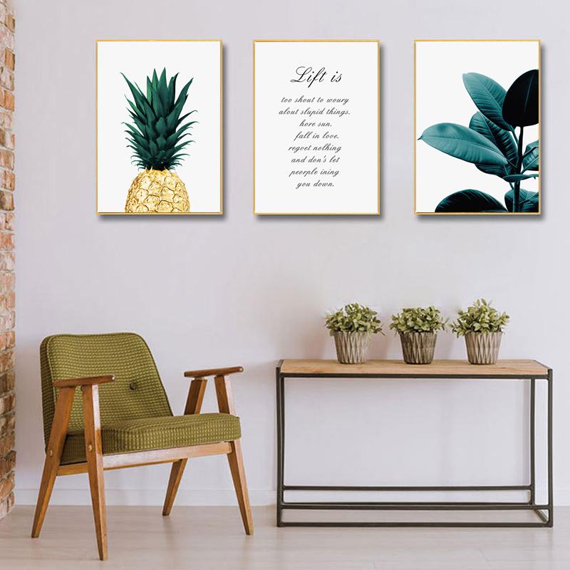Скандинавская картина с ананасом, настенные постеры, Cuadros Decoracion, постеры и принты, растительный художественный постер, холст, картина без фоторамки