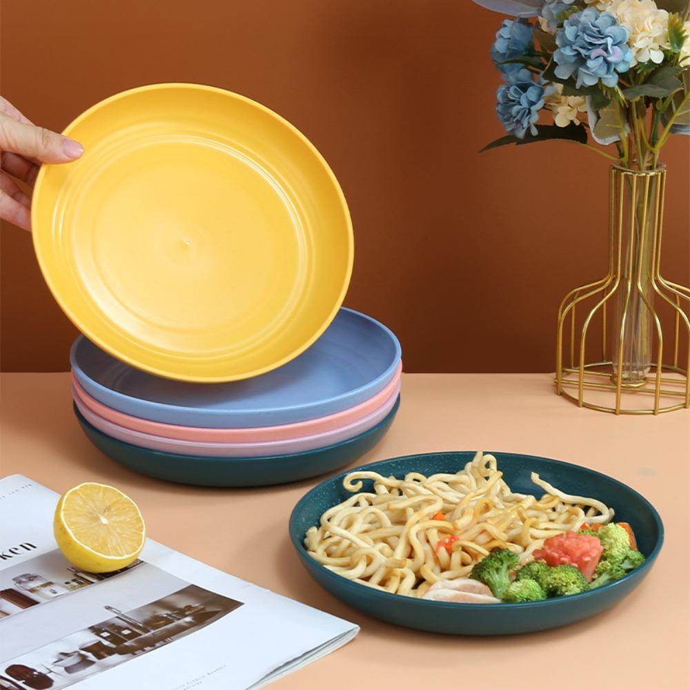 Lightweight Wheat Straw Plates Plastic Tableware Kitchen Accessories Dinner Plates  Salad