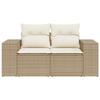 VidaXL Canapé de jardin avec coussins 2 places beige résine tressée 366063
