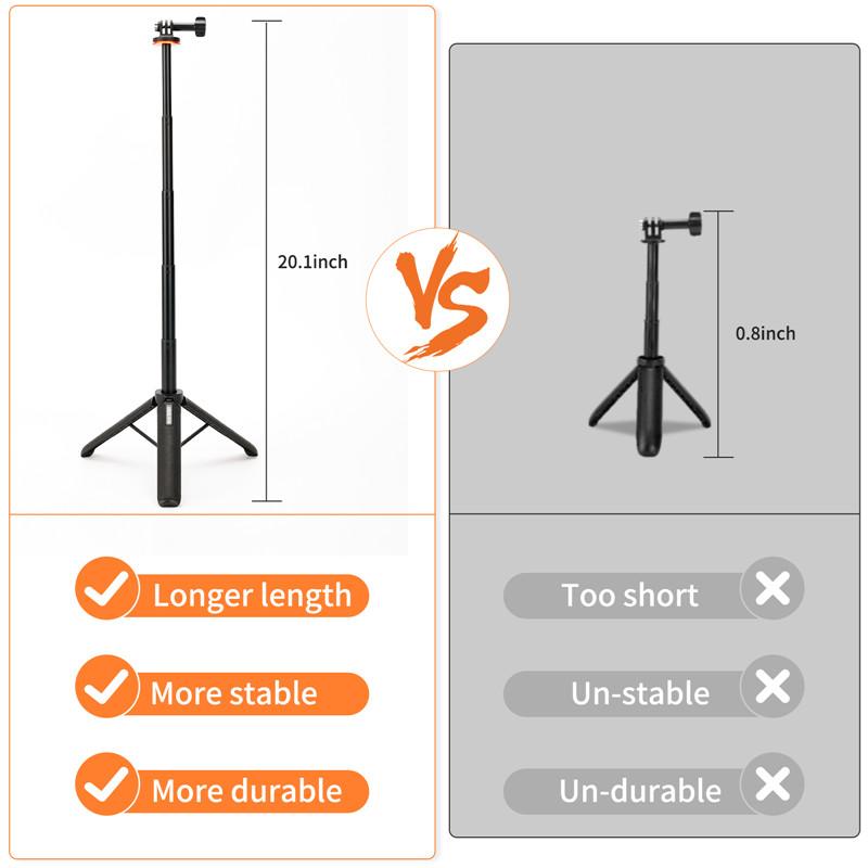 Selfie Stick Tripod Extendable Tripod Stand Handle for GoPro 13 12 11 10 9 8 Insta360 X4 DJI OSMO Action 5 Pro 3 4 Accessories