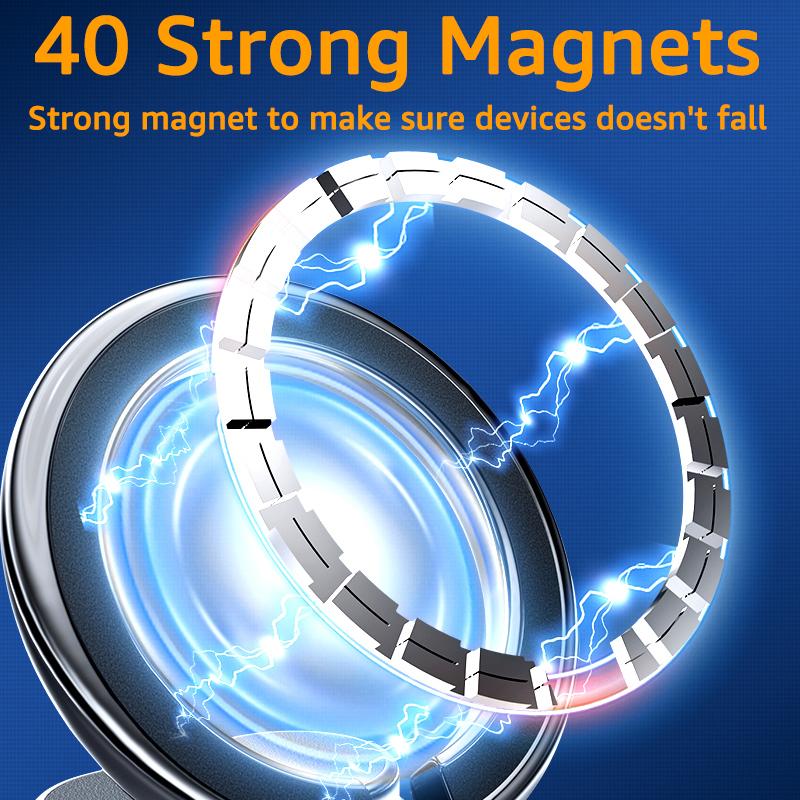 Metal Magnetic Car Mount For iPhone 16 17 Pro Max Mini Universal Car Phone Holder Mobile Cellphone Stand Compatible with MagSafe