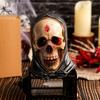 Реалистичная модель человеческого черепа, ретро-статуя из смолы с капюшоном, жуткая статуэтка для домашнего рабочего стола на Хэллоуин