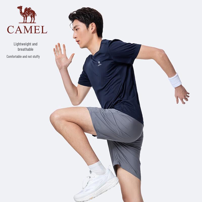 Camel Мужская футболка с коротким рукавом и круглым вырезом, быстросохнущая