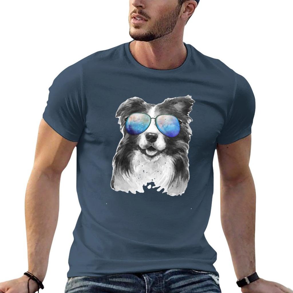 Retro Vintage Border Collie Galaxy Universe Hipster Funny Sheepdog Border Collie Lover Gift TShirt
