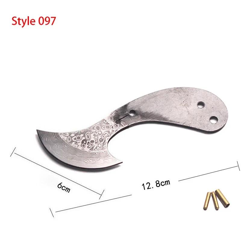 Dropship Axe Blade Fixed Blade Knife Blank Damascus Steel DIY Semi-finished Knife Tool Parts Accessories