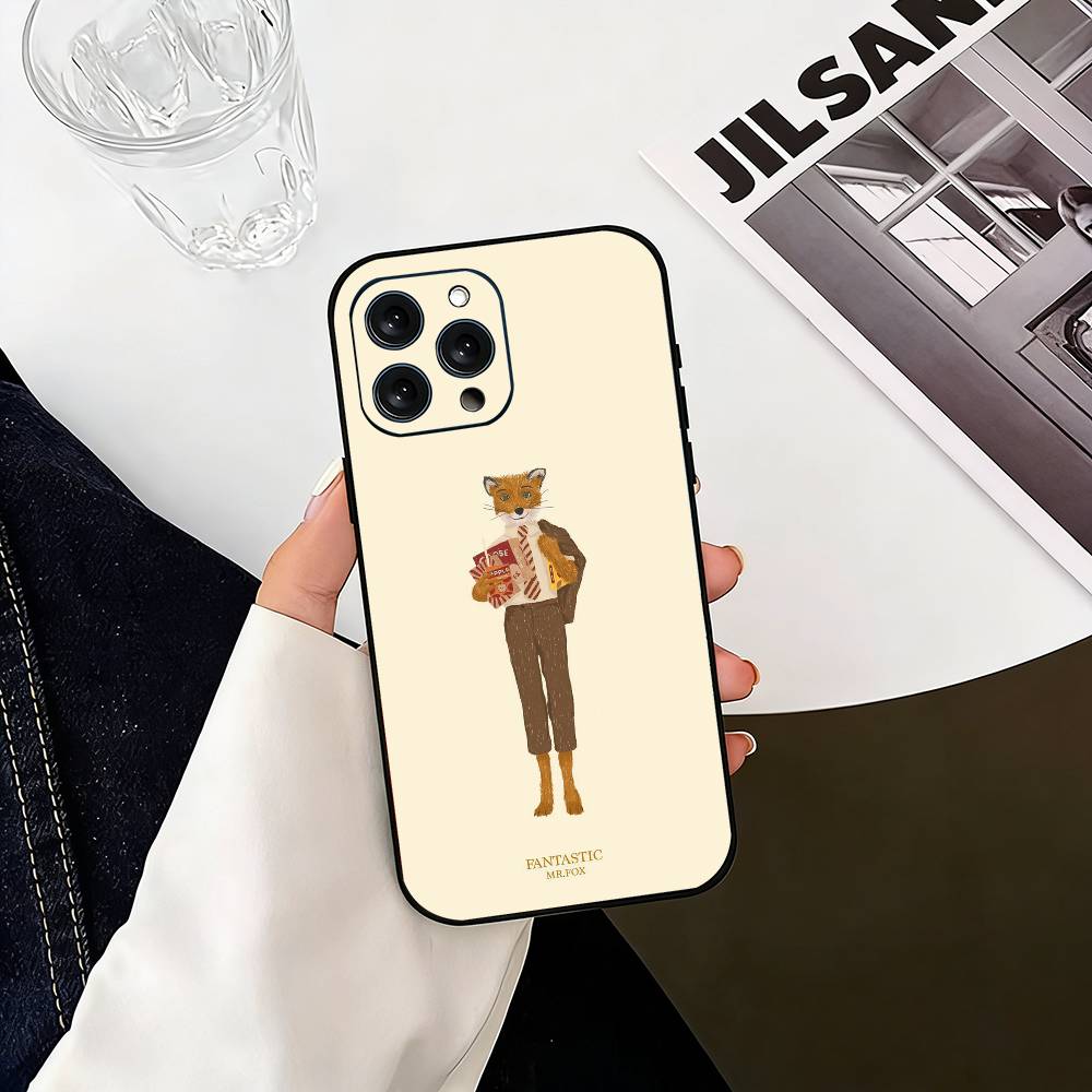 F-Фантастический Мистер Ф-Лис Чехол Для Телефона Для iPhone 17, 16,15,14,13,12,11 Plus,Pro Max, Другие Мягкий Черный Чехол