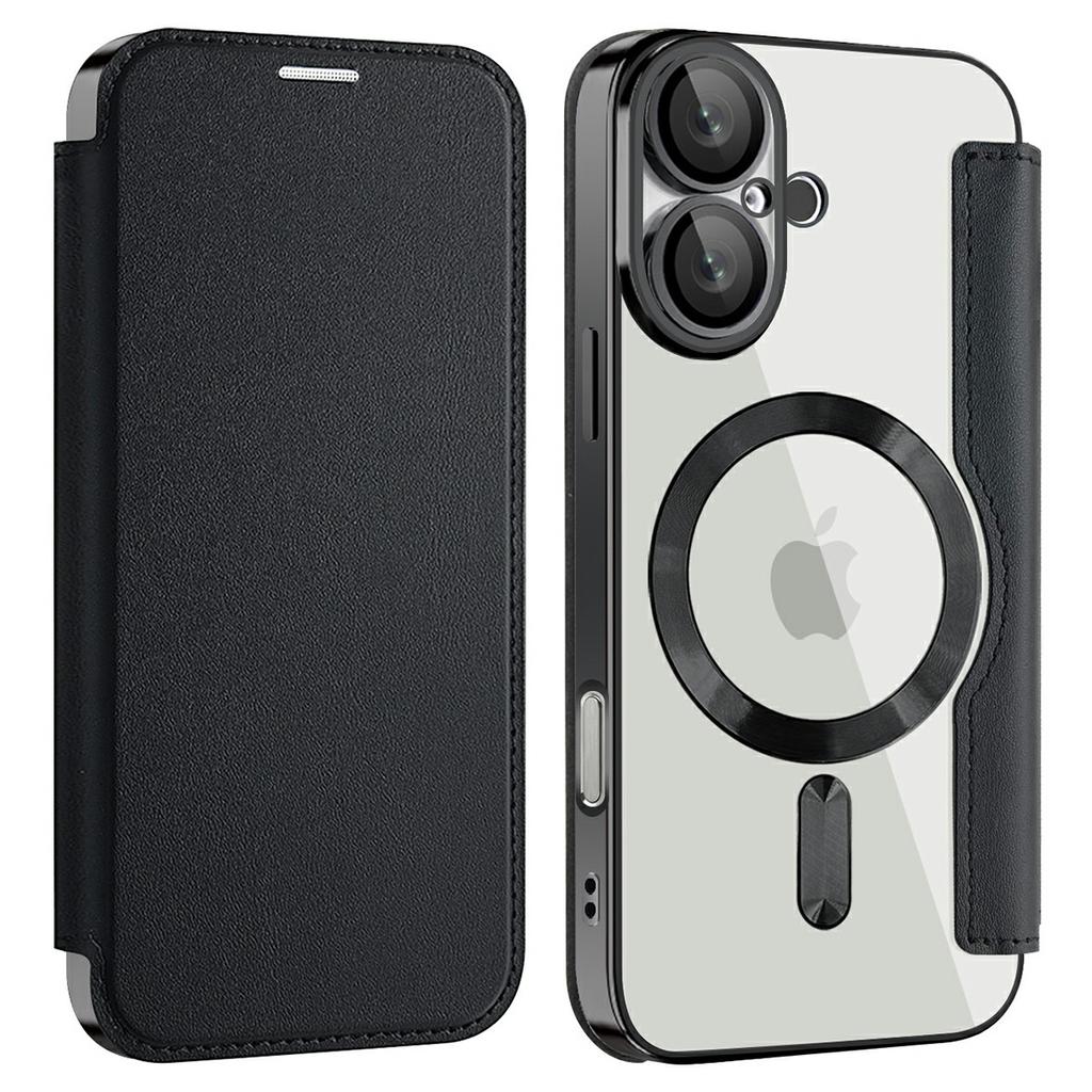 Чехол для iPhone 16 Plus, совместимый с MagSafe, с блокировкой RFID, держателем для карт, кожаный чехол для телефона