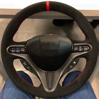 Чехол на руль автомобиля, черные замшевые чехлы на руль автомобиля для Honda Civic Civic 8 2006-2009 Old Civic 2004-2011