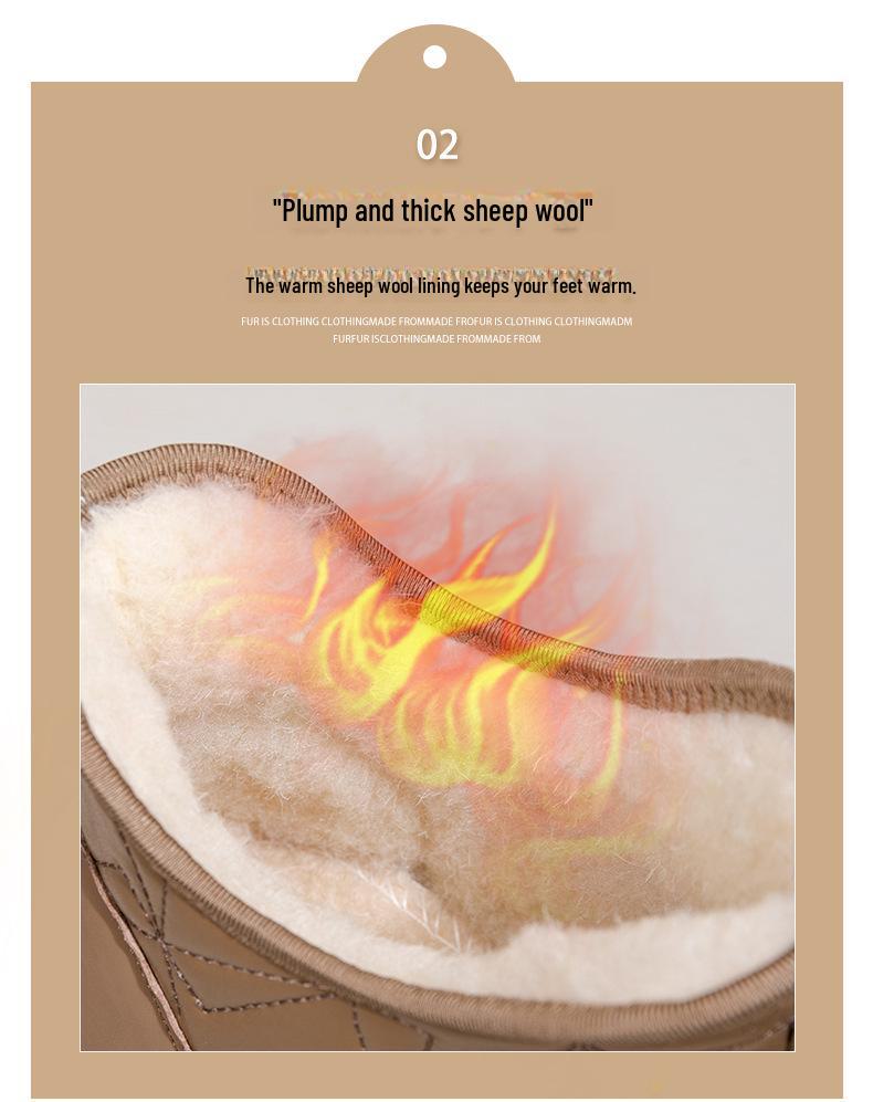 2024 Women's Thick-Soled, Waterproof Cotton Snow Boots with Wool Lining - Non-Slip & Casual Winter Fashion