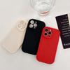 Чехол из материала ягненка для IPhone 16, матовый кожаный чехол с канавками Big Eyes для IPhone 13, защитный чехол