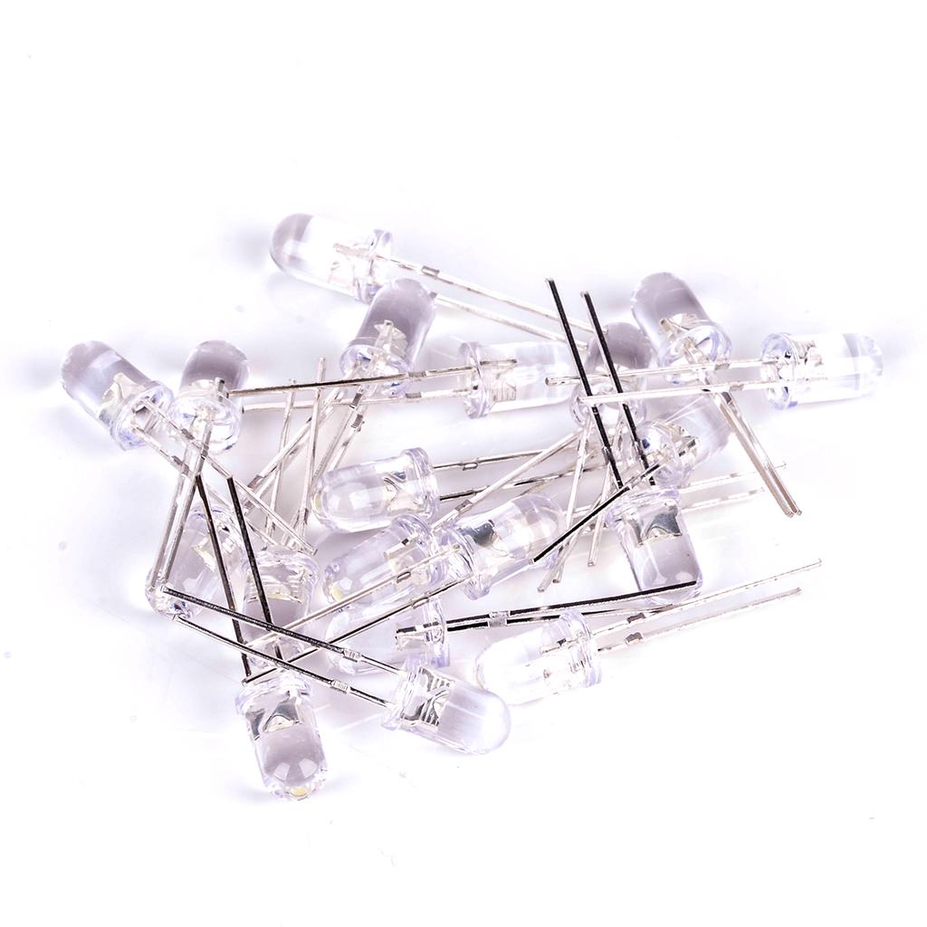 100 шт. НОВЫЙ набор светодиодных диодов, прозрачный, красный, зеленый, синий, желтый, белый, 5 мм