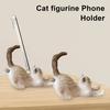 Подставка для телефона в виде фигурки кошки, настольная мини-статуэтка кошки, подставка для мобильного телефона, портативный держатель для мобильного телефона для мальчиков и девочек, любителей кошек