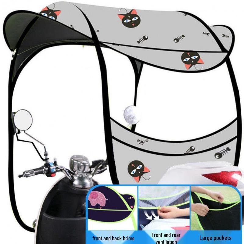 Солнцезащитный Дождевик Тент для Автомобиля с Утолщенным Лобовым Стеклом для Электровелосипедов и Трехколесных Велосипедов