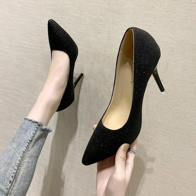 Мода 2024 Лето Новые Босоножки с острым носком на шпильке Высокий каблук Женская обувь Банкетная вечеринка Женская обувь Модные свадебные туфли Туфли-лодочки