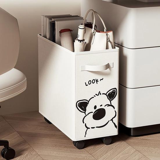 Storage Basket Laundry Bin with Wheels Handle Design Large Capacity