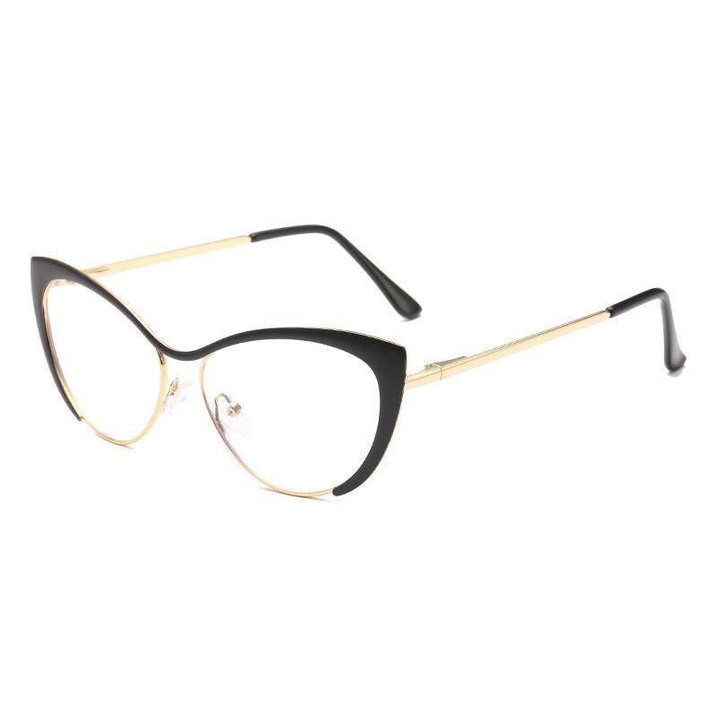 Retro Gold Triangular Cat Flat Glasses Anti-blue Glasses