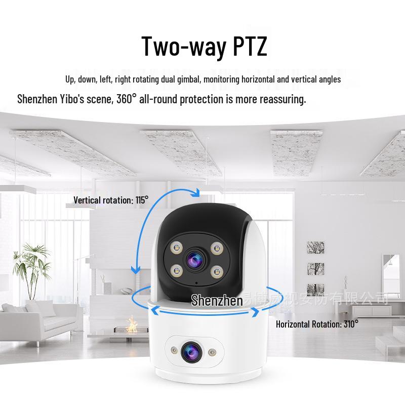OKAM Dual Picture Wireless WiFi Indoor Surveillance Camera with HD Night Vision and Mobile Remote Monitoring