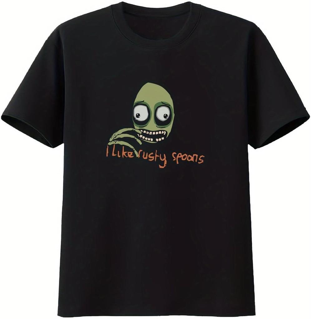 Хоррор футболка Salad Fingers - Графическая футболка в стиле Y2K Creepypasta - Винтажная мультяшная уличная одежда (S-3XL)