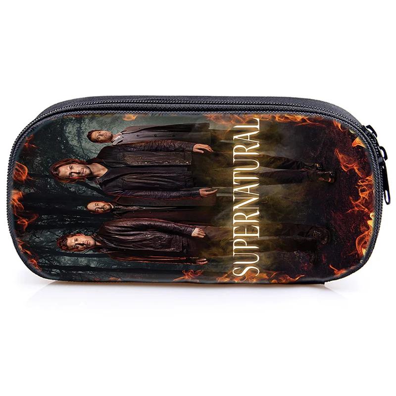 3Pcs Set Supernatural Backpack Students Travel Mochila Waterproof Boy Girl Schoolbag SPN Evil Rucksack Shoulder Bag Pencil Case
