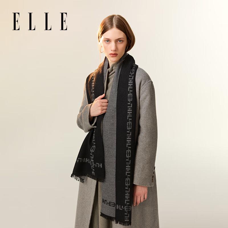 ELLE Women's Double-Sided Silk Jacquard Scarf