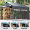 Garage Tent 2.2 X 1.6 M Waterproof Equipment Tent With Roll Up Door Gable Roof Steel Frame UV Resistant Dark Gray