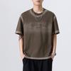 Heavy Wash Short-sleeved T-shirt for Men's Summer New Large-size Loose Embossed T-shirt Short Shirt