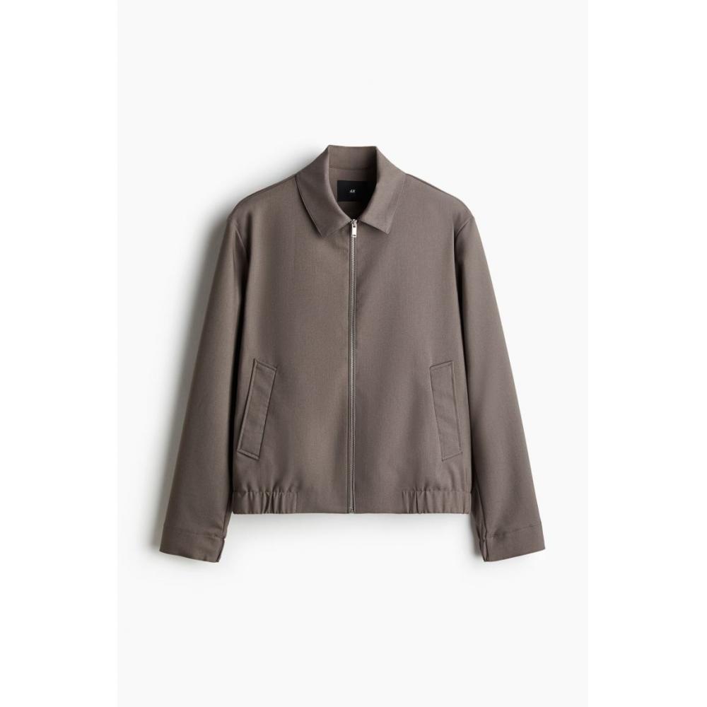 Саржевая куртка HM Regular Fit Темно-бежевая