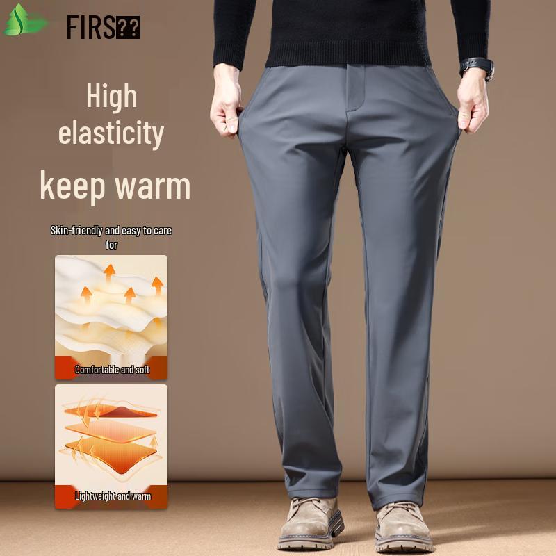 Мужские плотные шелковистые прямые брюки FIRS в стиле business casual