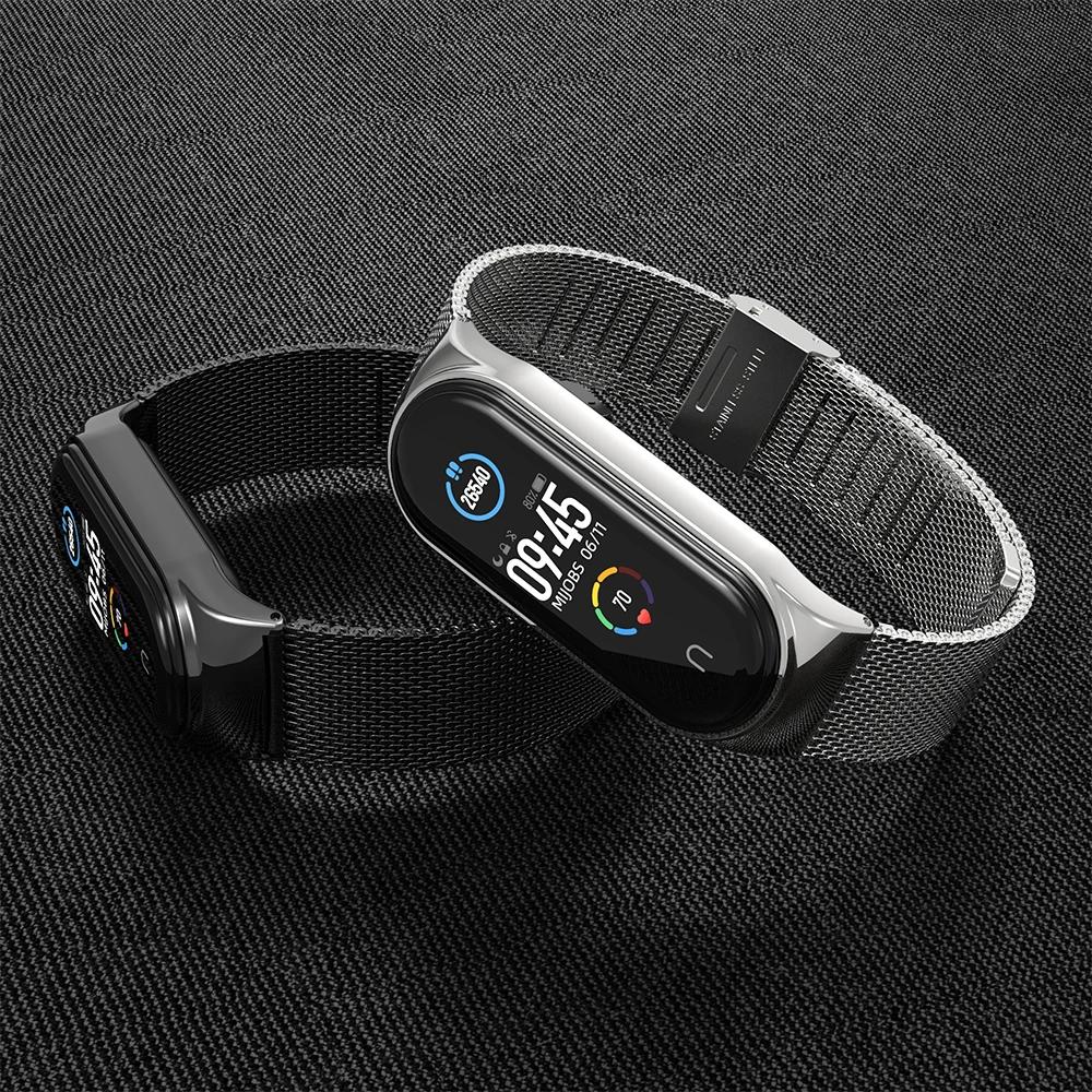 Xiaomi Mi Band 7 6 5 Edition Миланский ремешок Пряжка Умные часы Запасной металлический браслет, подходит для браслета из нержавеющей стали