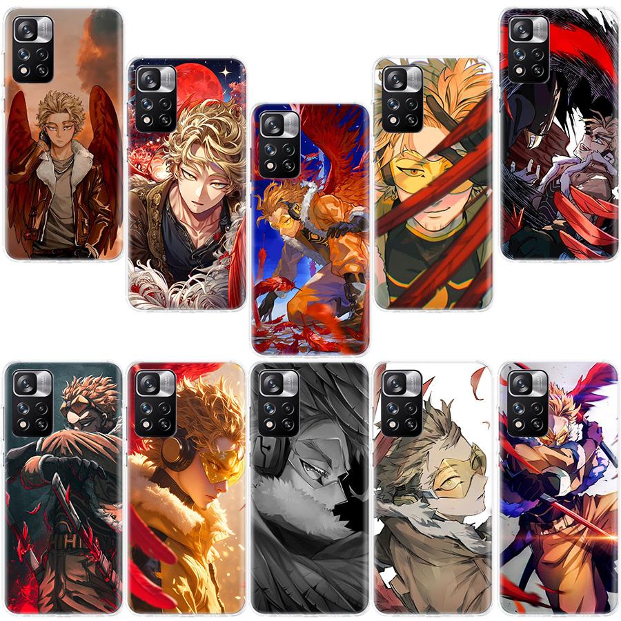 Чехол для телефона Аниме MHA Hawks BNHA Для Redmi Note 13 12 Pro Plus 14 15 Pro 5G 11 11T 11E 11S 10 Pro 10S 9 9S Прозрачный ТПУ Чехол для телефона C